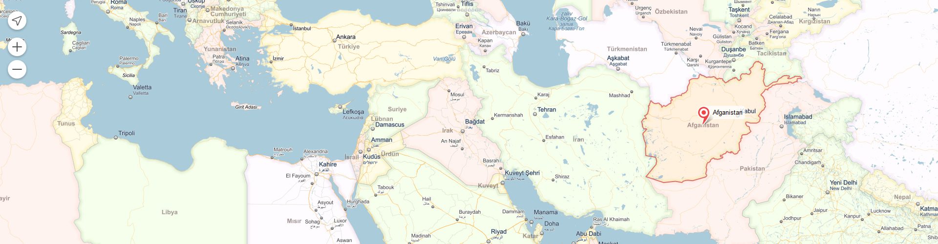 afghanistan country borders map